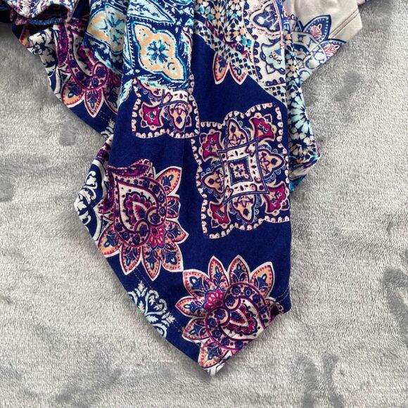 Chico's Skirt Womens 1 Multi-color Tiled Geo Handkerchief Hem Pull-on Casual - Picture 3 of 13